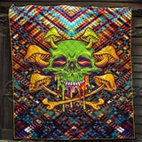 Sugar Skull Magic Mushrooms Psychedelic SED-0908 Quilt