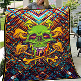 Sugar Skull Magic Mushrooms Psychedelic SED-0908 Quilt