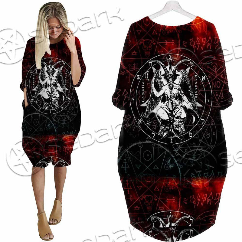 Baphomet 666 SED-0909 Batwing Pocket Dress