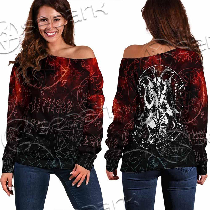 Baphomet 666 SED-0909 Off Shoulder Sweaters