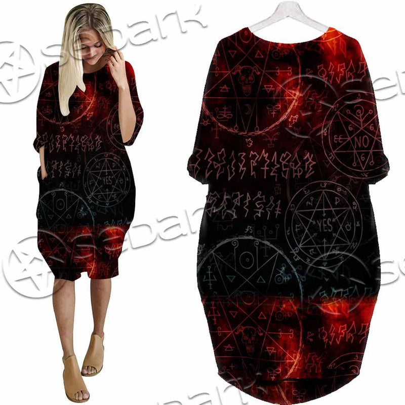 Baphomet 666 SED-0909 Batwing Pocket Dress