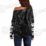 Hail Satan God Is Dead SED-0911 Off Shoulder Sweaters
