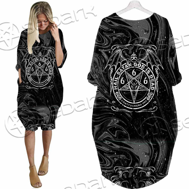 Hail Satan God Is Dead SED-0911 Batwing Pocket Dress