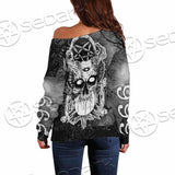 Skull Crossbones 666 SED-0912 Off Shoulder Sweaters