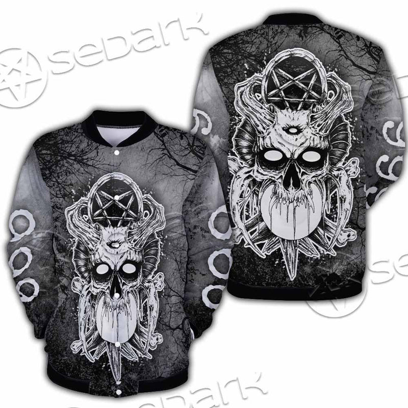 Skull Crossbones 666 SED-0912 Button Jacket