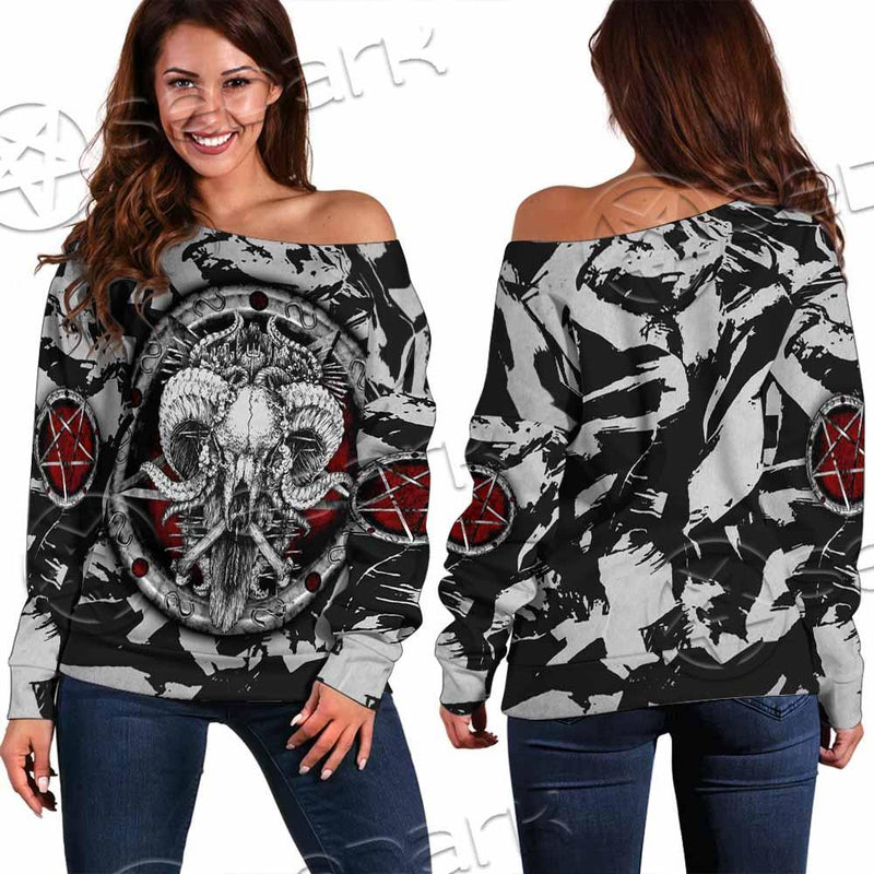 Pentagram Goat Head SED-0914 Off Shoulder Sweaters