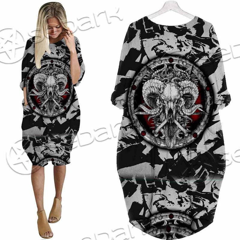Pentagram Goat Head SED-0914 Batwing Pocket Dress