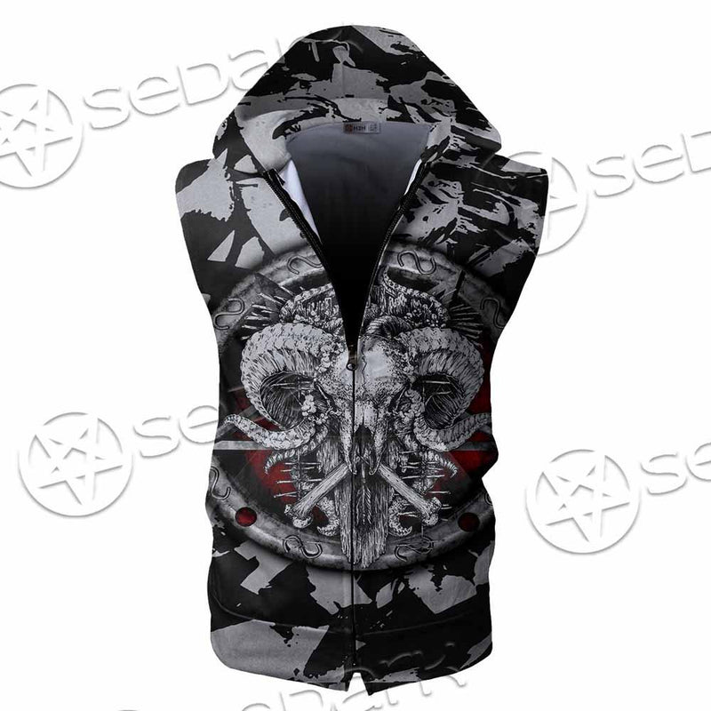 Pentagram Goat Head SED-0914 Zip Sleeveless Hoodie
