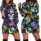 Psychedelic Skull Rasta Character SED-0915 Hoodie Dress