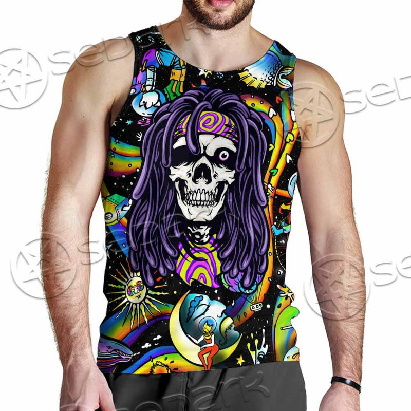 Psychedelic Skull Rasta Character SED-0915 Men Tank-tops