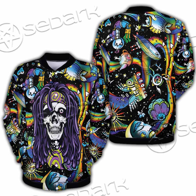 Psychedelic Skull Rasta Character SED-0915 Button Jacket