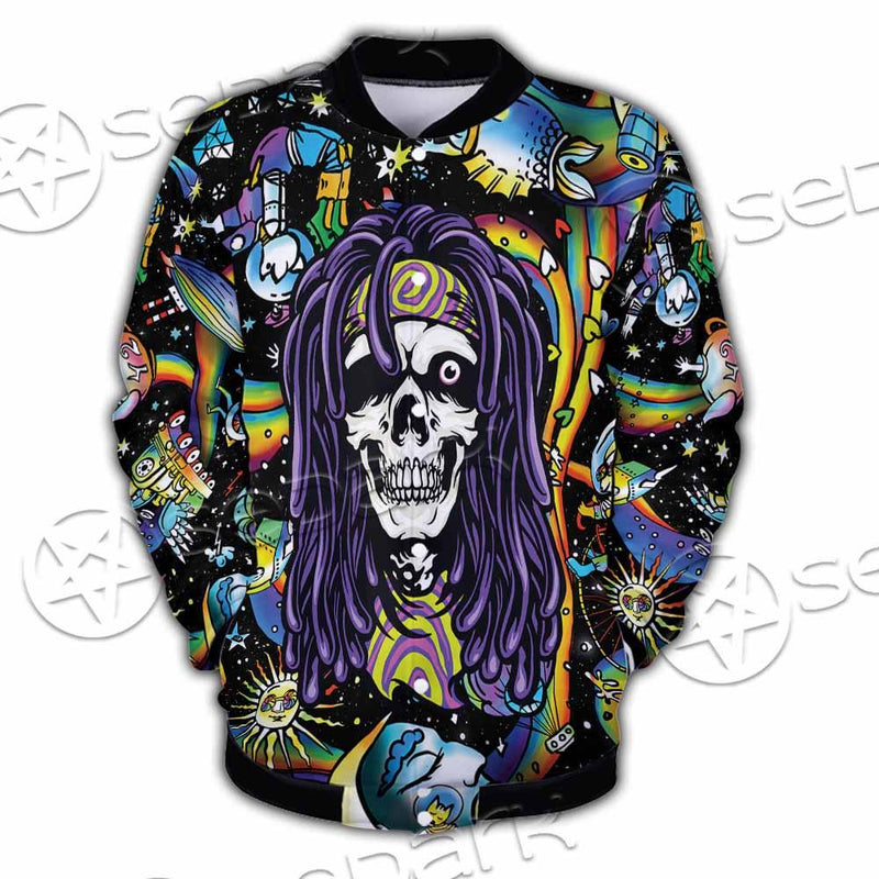 Psychedelic Skull Rasta Character SED-0915 Button Jacket