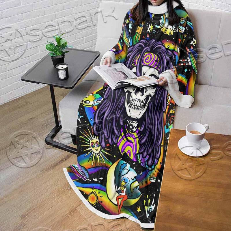 Psychedelic Skull Rasta Character SED-0915 Sleeved Blanket