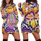 Psychedelic Trippy Skeleton SED-0916 Hoodie Dress