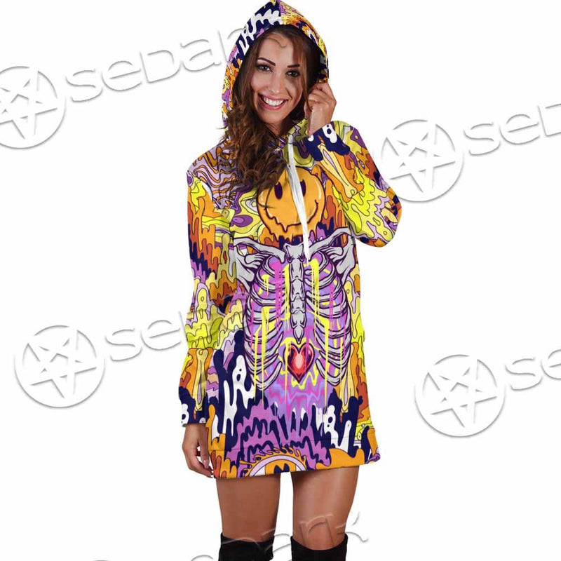Psychedelic Trippy Skeleton SED-0916 Hoodie Dress