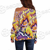 Psychedelic Trippy Skeleton SED-0916 Off Shoulder Sweaters