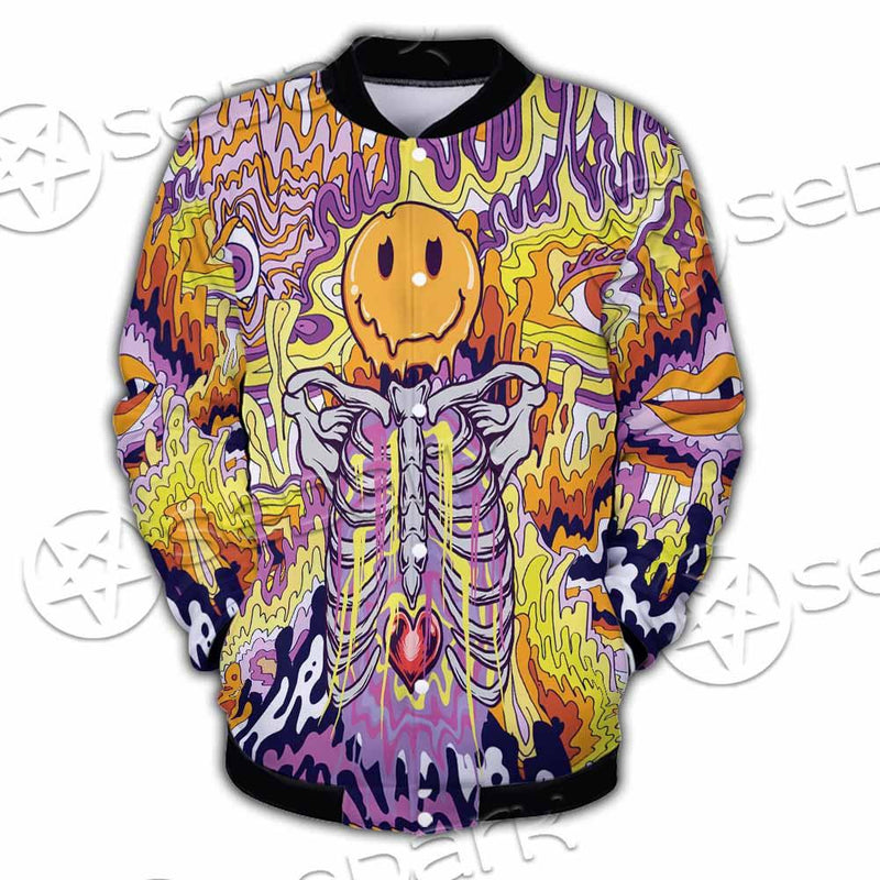 Psychedelic Trippy Skeleton SED-0916 Button Jacket