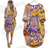 Psychedelic Trippy Skeleton SED-0916 Batwing Pocket Dress