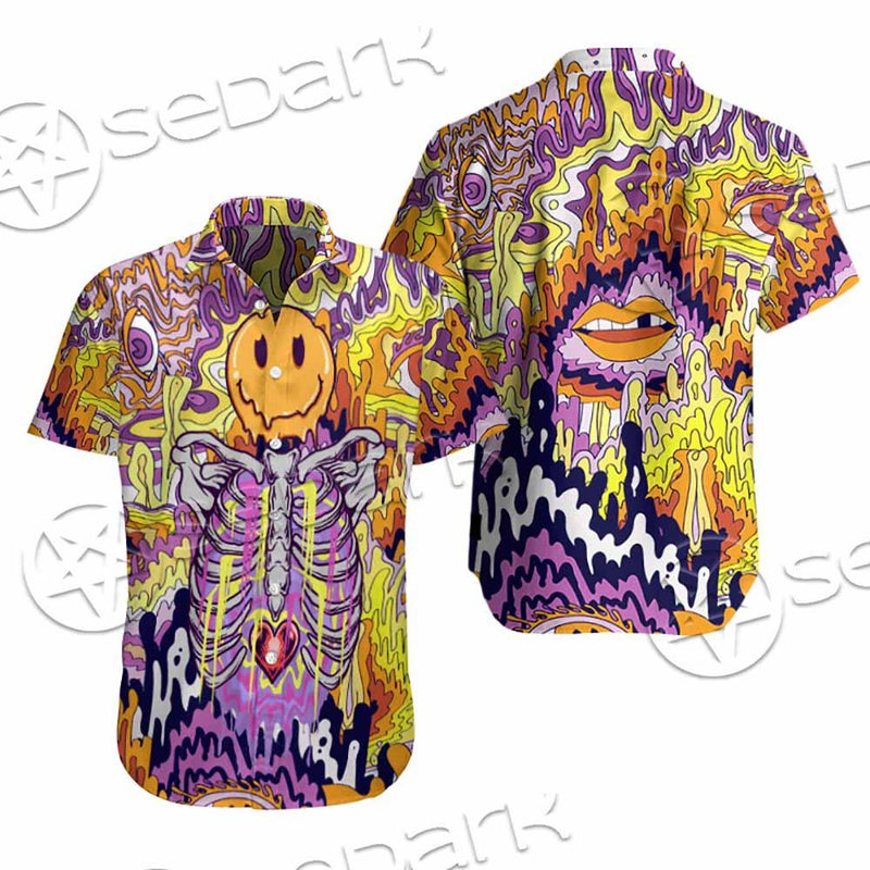 Psychedelic Trippy Skeleton SED-0916 Shirt Allover