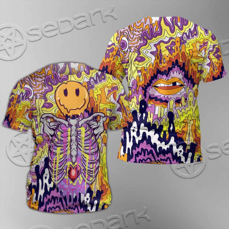 Psychedelic Trippy Skeleton SED-0916 Unisex T-shirt