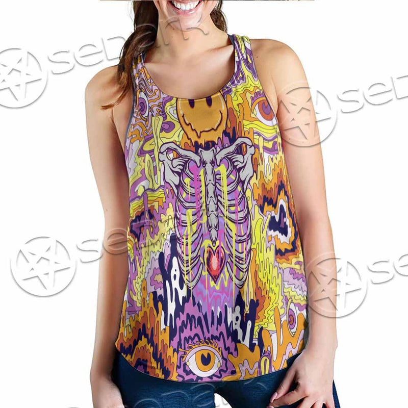 Psychedelic Trippy Skeleton SED-0916 Women Tank Top