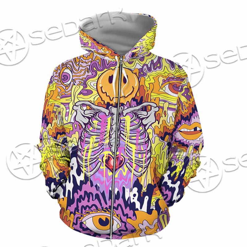 Psychedelic Trippy Skeleton SED-0916 Hoodie & Zip Hoodie