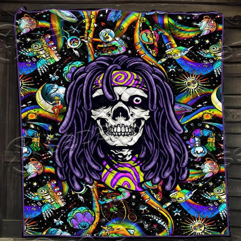 Psychedelic Skull Rasta Character SED-0917 Quilt
