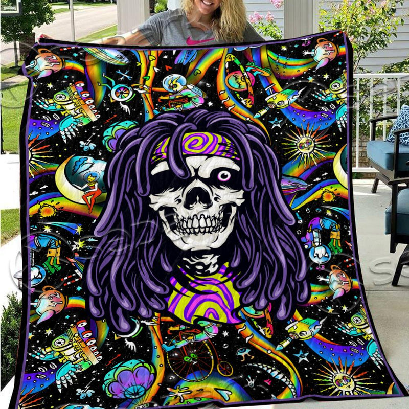 Psychedelic Skull Rasta Character SED-0917 Quilt