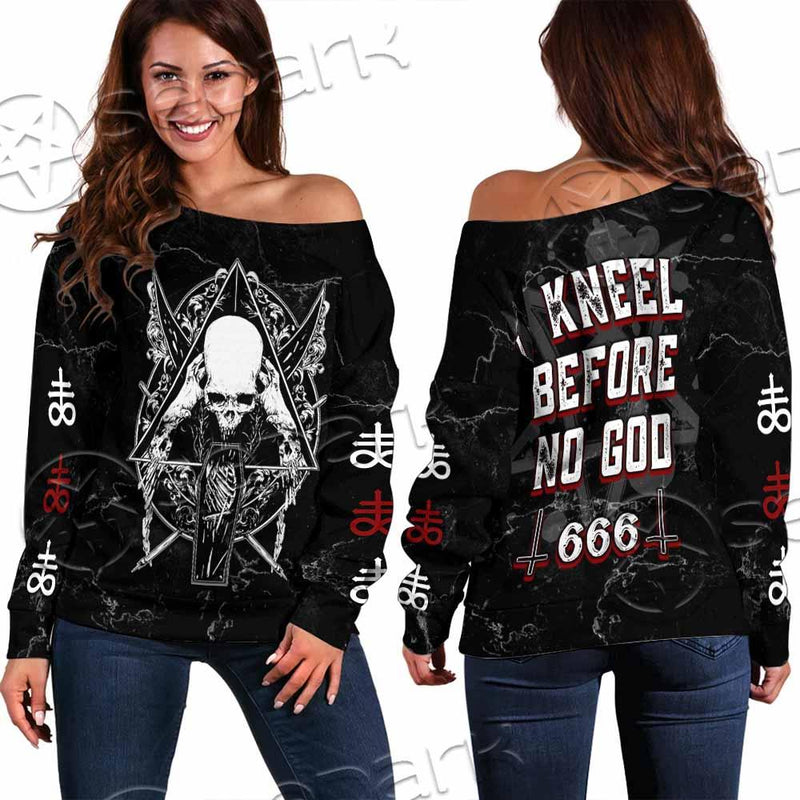 Kneel Before No God SED-0919 Off Shoulder Sweaters