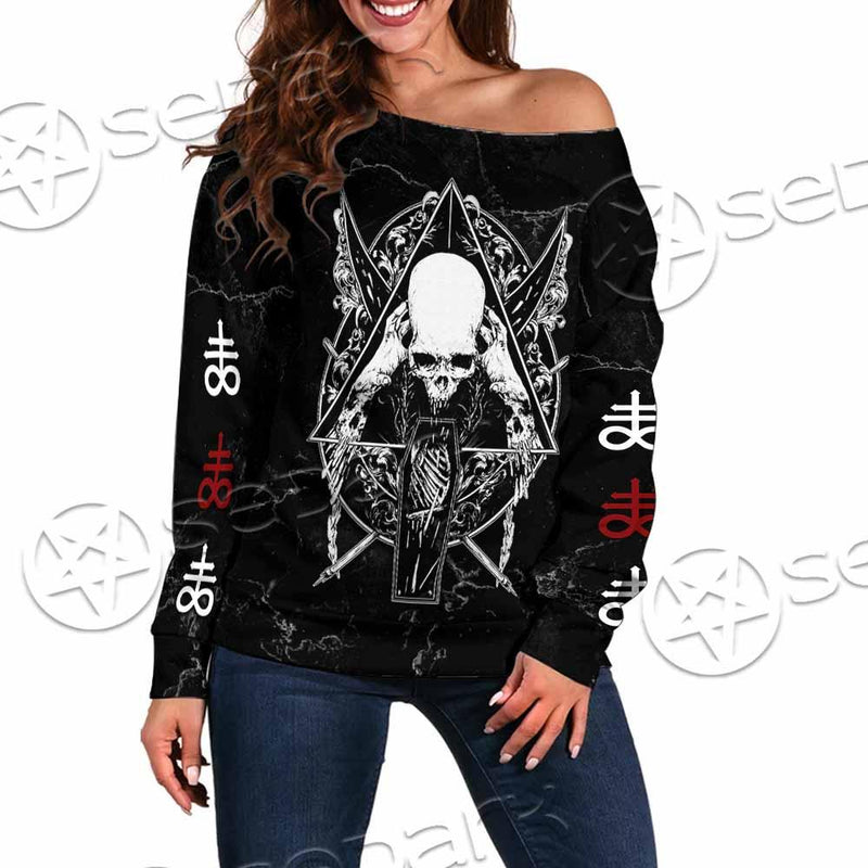 Kneel Before No God SED-0919 Off Shoulder Sweaters