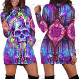 Psychedelic Trippy Mushrooms SED-0920 Hoodie Dress