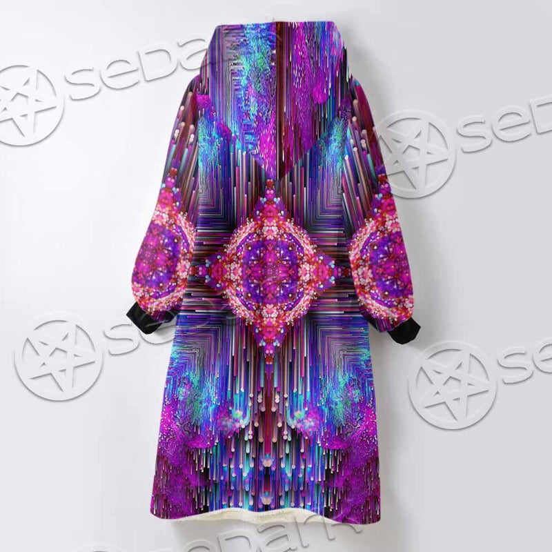 Psychedelic Trippy Mushrooms SED-0920 Oversized Sherpa Blanket Hoodie