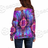 Psychedelic Trippy Mushrooms SED-0920 Off Shoulder Sweaters