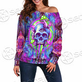 Psychedelic Trippy Mushrooms SED-0920 Off Shoulder Sweaters