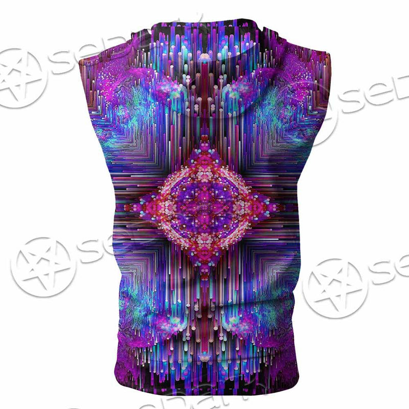 Psychedelic Trippy Mushrooms SED-0920 Zip Sleeveless Hoodie