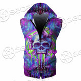 Psychedelic Trippy Mushrooms SED-0920 Zip Sleeveless Hoodie