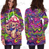 Psychedelic Mushrooms Skull SED-0921 Hoodie Dress