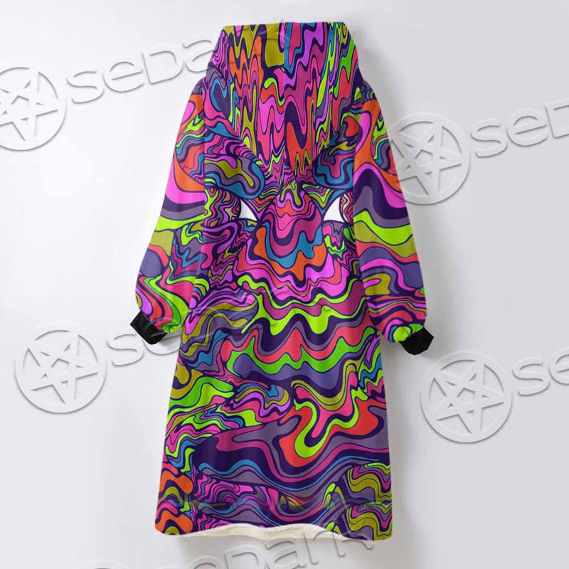 Psychedelic Mushrooms Skull SED-0921 Oversized Sherpa Blanket Hoodie