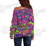 Psychedelic Mushrooms Skull SED-0921 Off Shoulder Sweaters