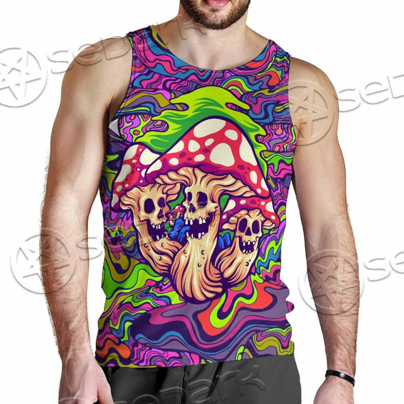 Psychedelic Mushrooms Skull SED-0921 Men Tank-tops