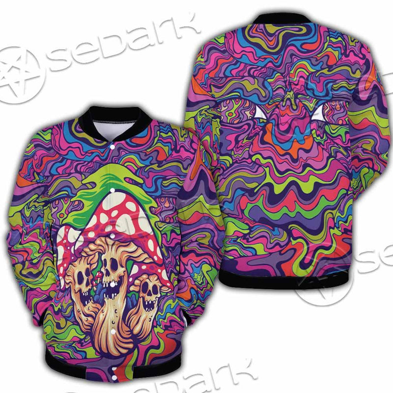 Psychedelic Mushrooms Skull SED-0921 Button Jacket