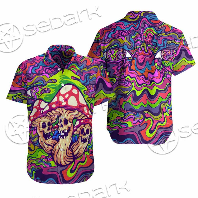 Psychedelic Mushrooms Skull SED-0921 Shirt Allover