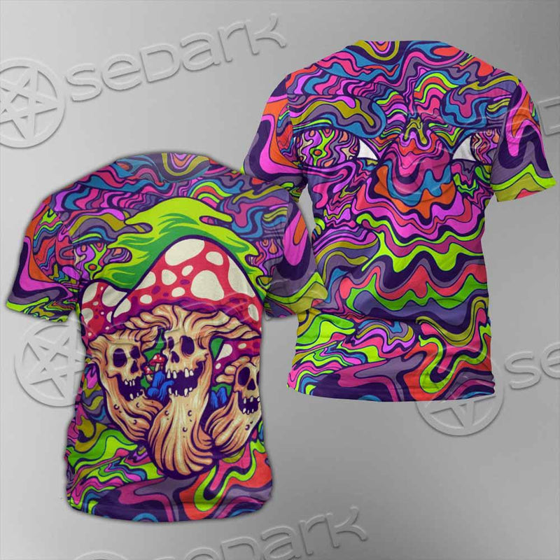 Psychedelic Mushrooms Skull SED-0921 Unisex T-shirt