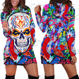 Psychedelic Horror Skull SED-0922 Hoodie Dress