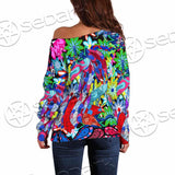 Psychedelic Horror Skull SED-0922 Off Shoulder Sweaters