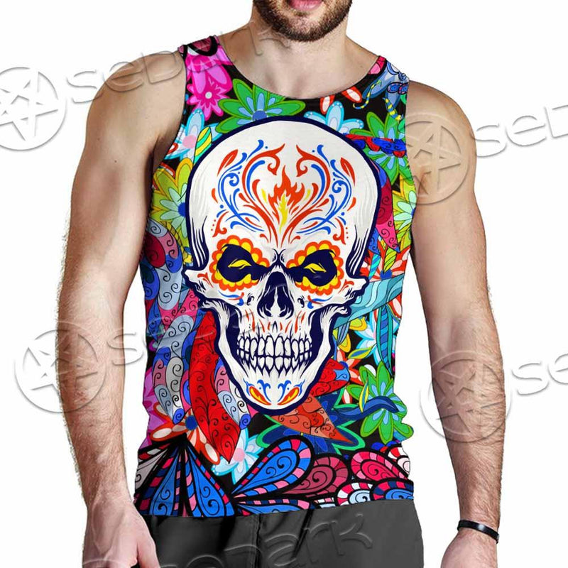 Psychedelic Horror Skull SED-0922 Men Tank-tops