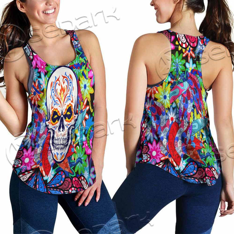 Psychedelic Horror Skull SED-0922 Women Tank Top
