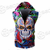Psychedelic Horror Skull SED-0922 Zip Sleeveless Hoodie