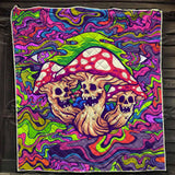 Psychedelic Mushrooms Skull SED-0923 Quilt