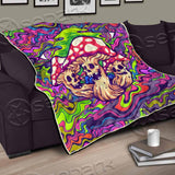 Psychedelic Mushrooms Skull SED-0923 Quilt